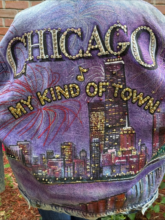 The Tony Alamo Jackets & Blazers - Rare vintage 1987 Tony Alamo embellished Chicago Purple Ombre Jean Jacket